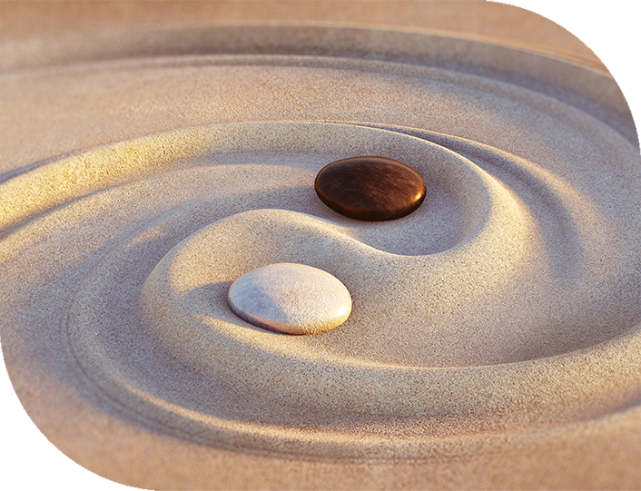 Yin und Yang Sand